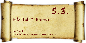 Sáhó Barna névjegykártya