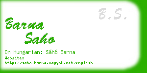 barna saho business card